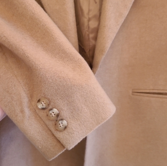 Vintage Nordstrom Womens 100% Camel Hair Blazer Tan 2 Button Front Pockets - Picture 10 of 17
